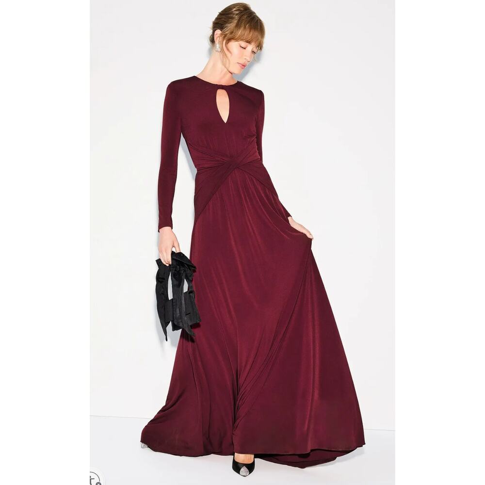 NISSA Long Sleeve Red Evening Gown Size 6